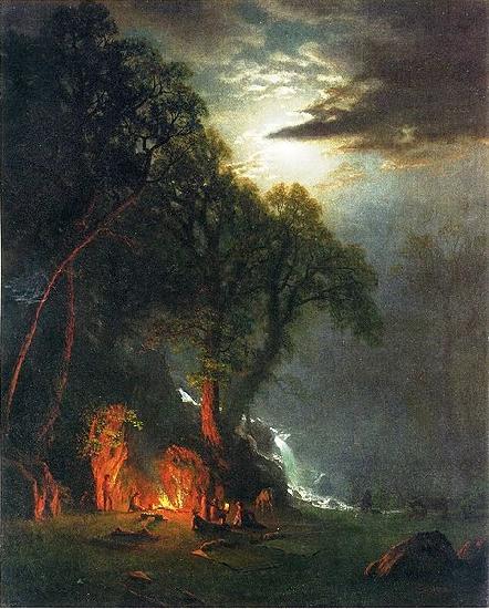 Albert Bierstadt Campfire Site, Yosemite oil painting picture